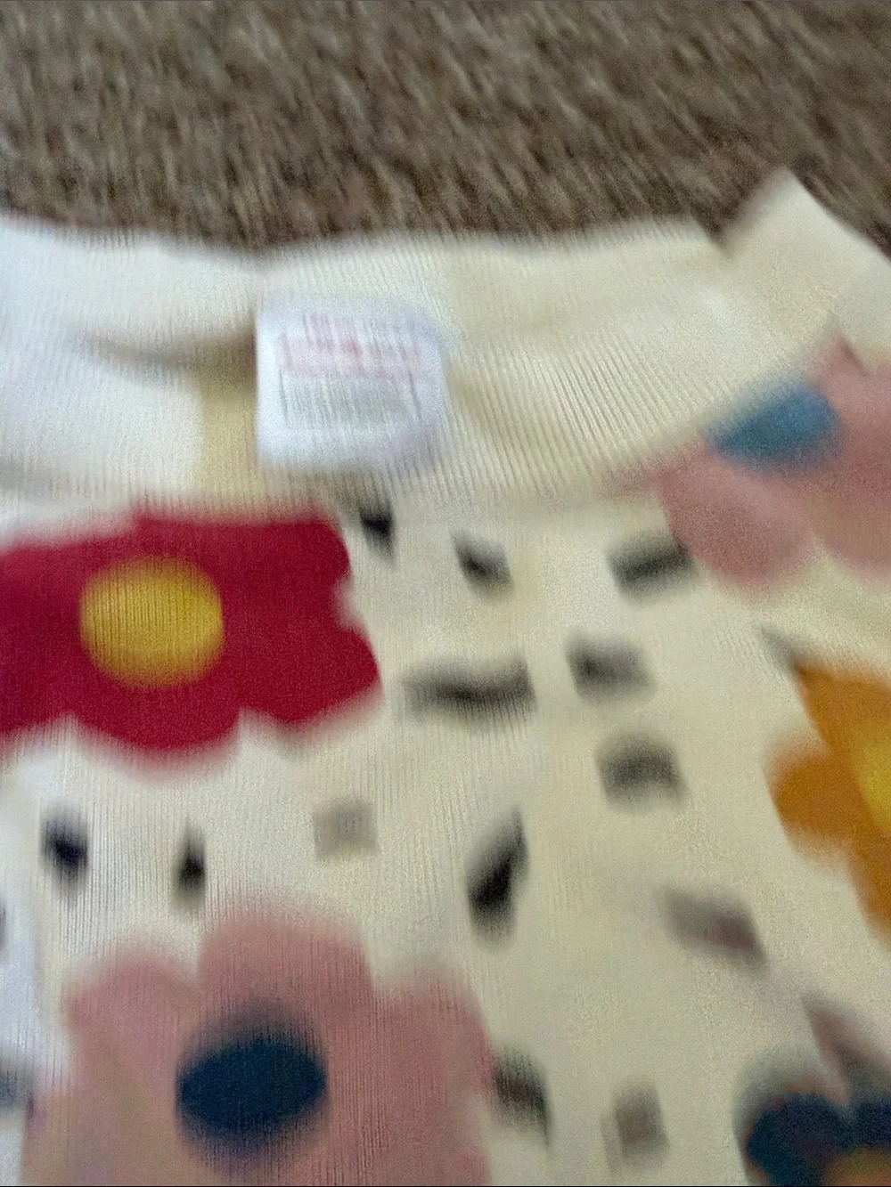 Hanna Andersson White Long Sleeve Top with Multi-Color Floral Print